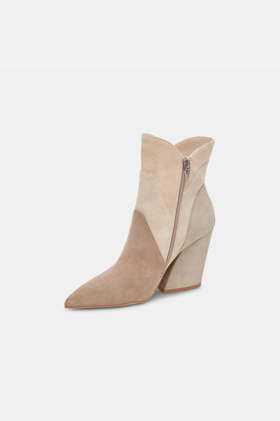 Dolce Vita Neena Booties in Taupe Multi Suede – detail
