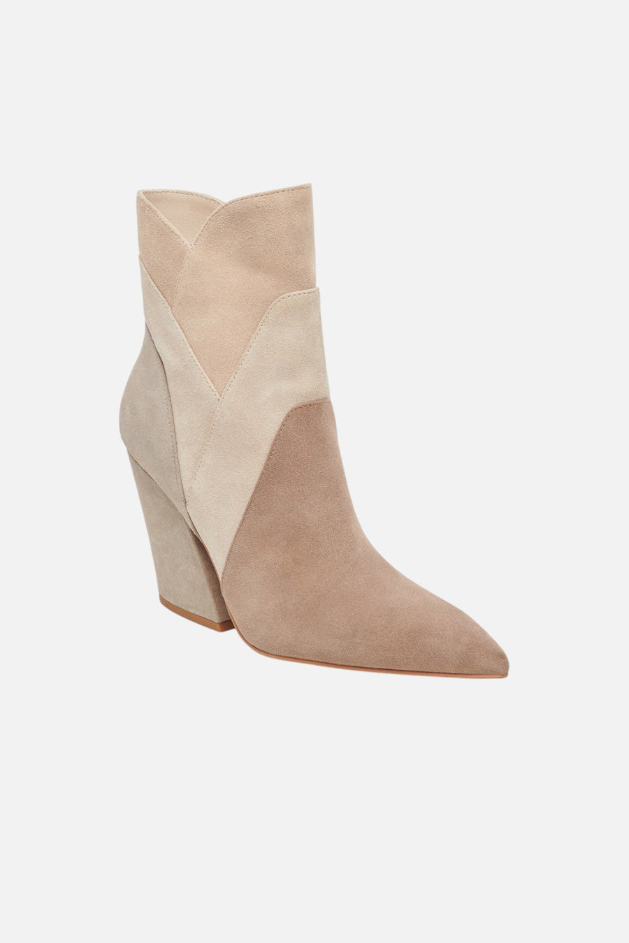 Dolce Vita Neena Booties in Taupe Multi Suede – side view