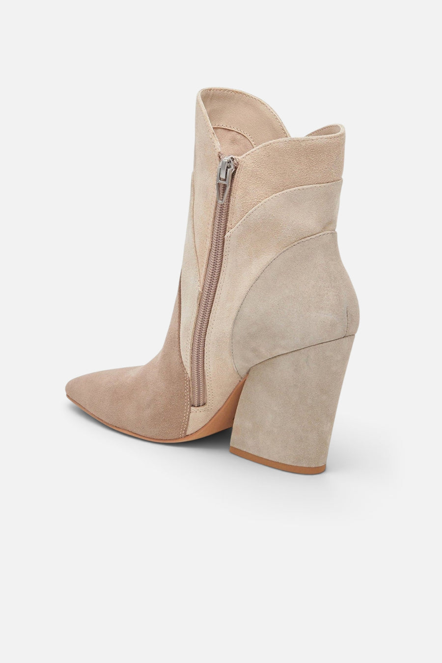 Dolce Vita Neena Booties in Taupe Multi Suede – side view
