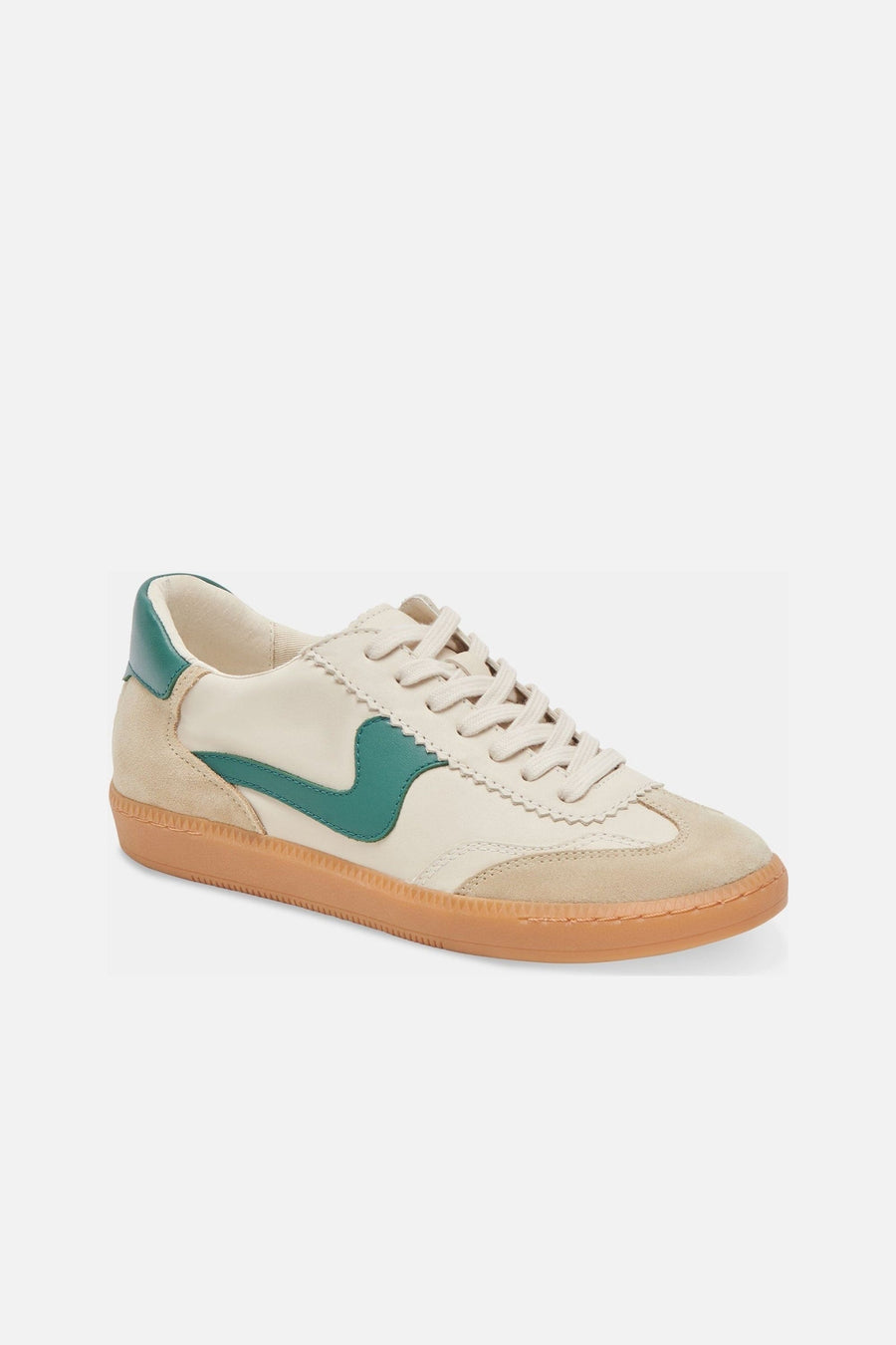 Dolce Vita Notice White Green Leather – three-quarter view