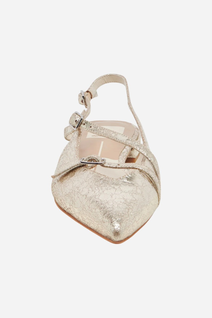 Dolce Vita Pamla Platinum Distressed Leather – flat lay
