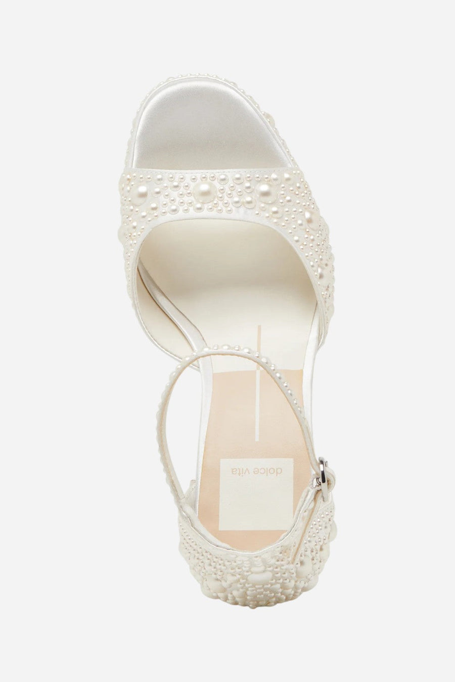 Dolce Vita Pandro Pearl Heels in True White Satin – alternate