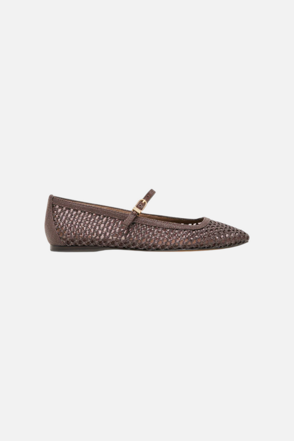 Dolce Vita Reyes Chocolate Woven Raffia Ballet Flats