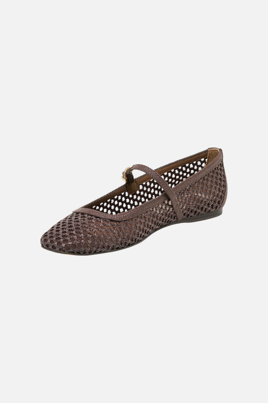 Dolce Vita Reyes Chocolate Woven Raffia Ballet Flats – side view
