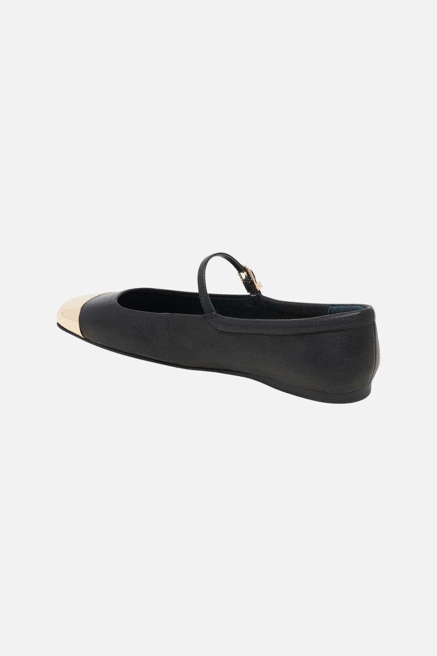 Dolce Vita Reyes Toe Cap in Black Leather – flat lay