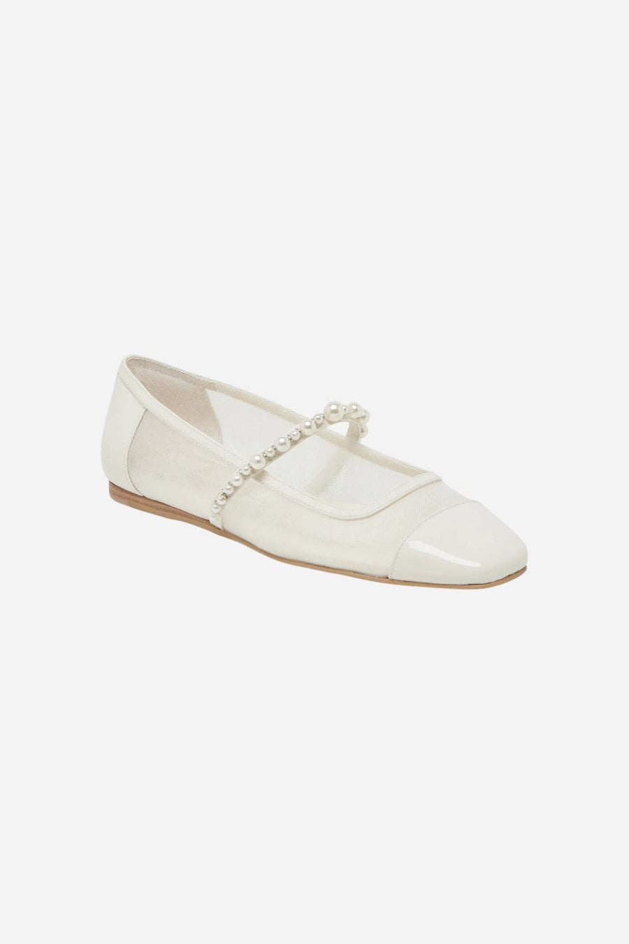 Dolce Vita Rollin Pearl Ballet Flats in White Mesh – back view
