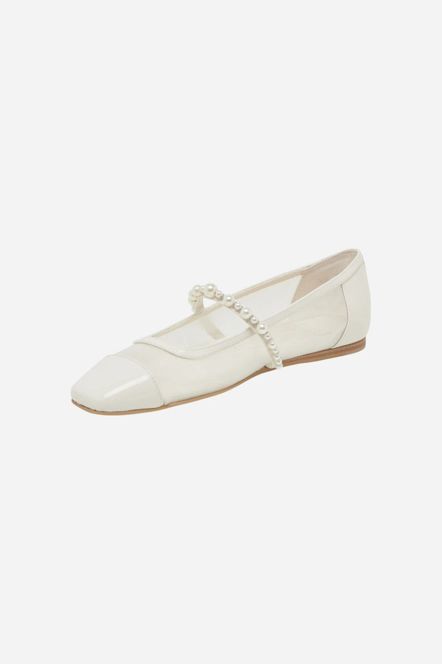 Dolce Vita Rollin Pearl Ballet Flats in White Mesh – detail