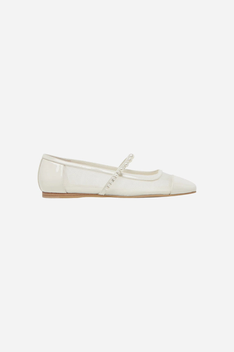 Dolce Vita Rollin Pearl Ballet Flats in White Mesh – front view