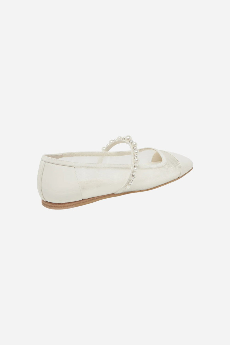 Dolce Vita Rollin Pearl Ballet Flats in White Mesh – side view