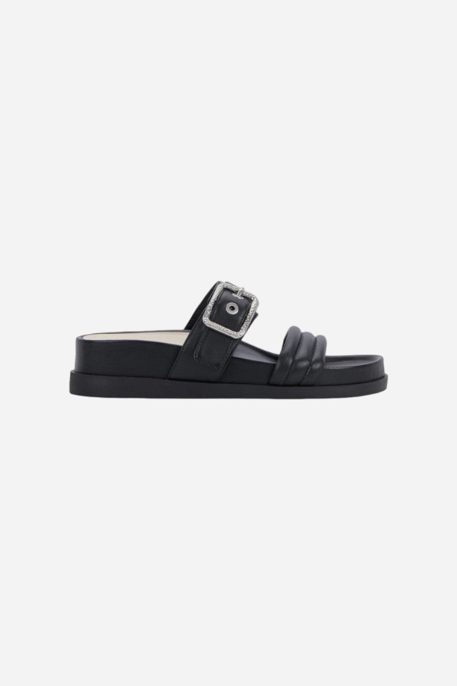 Dolce Vita Shaila Sandals in Black Leather – front view