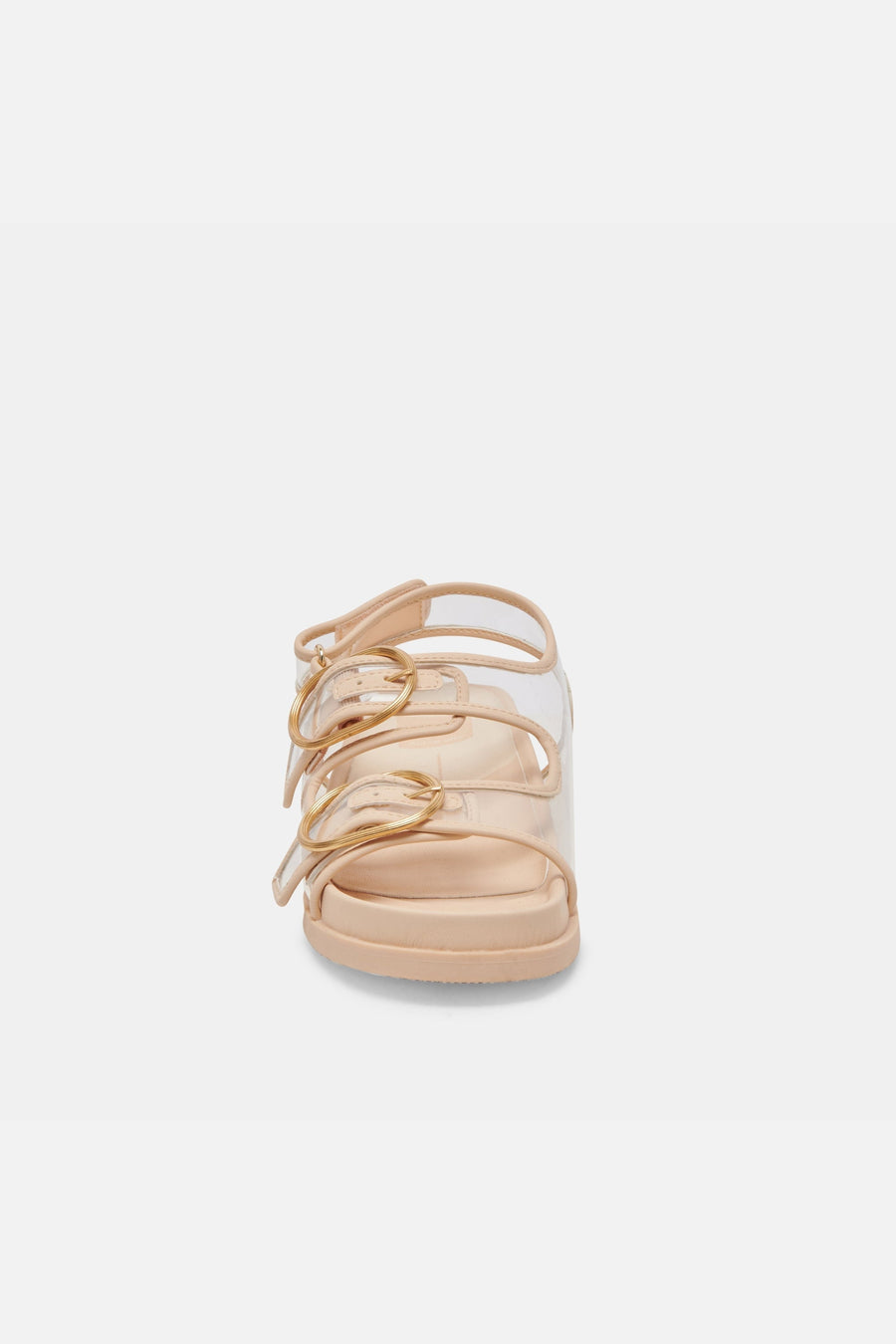 Dolce Vita Starla Sandals in Crystal Vinyl – flat lay