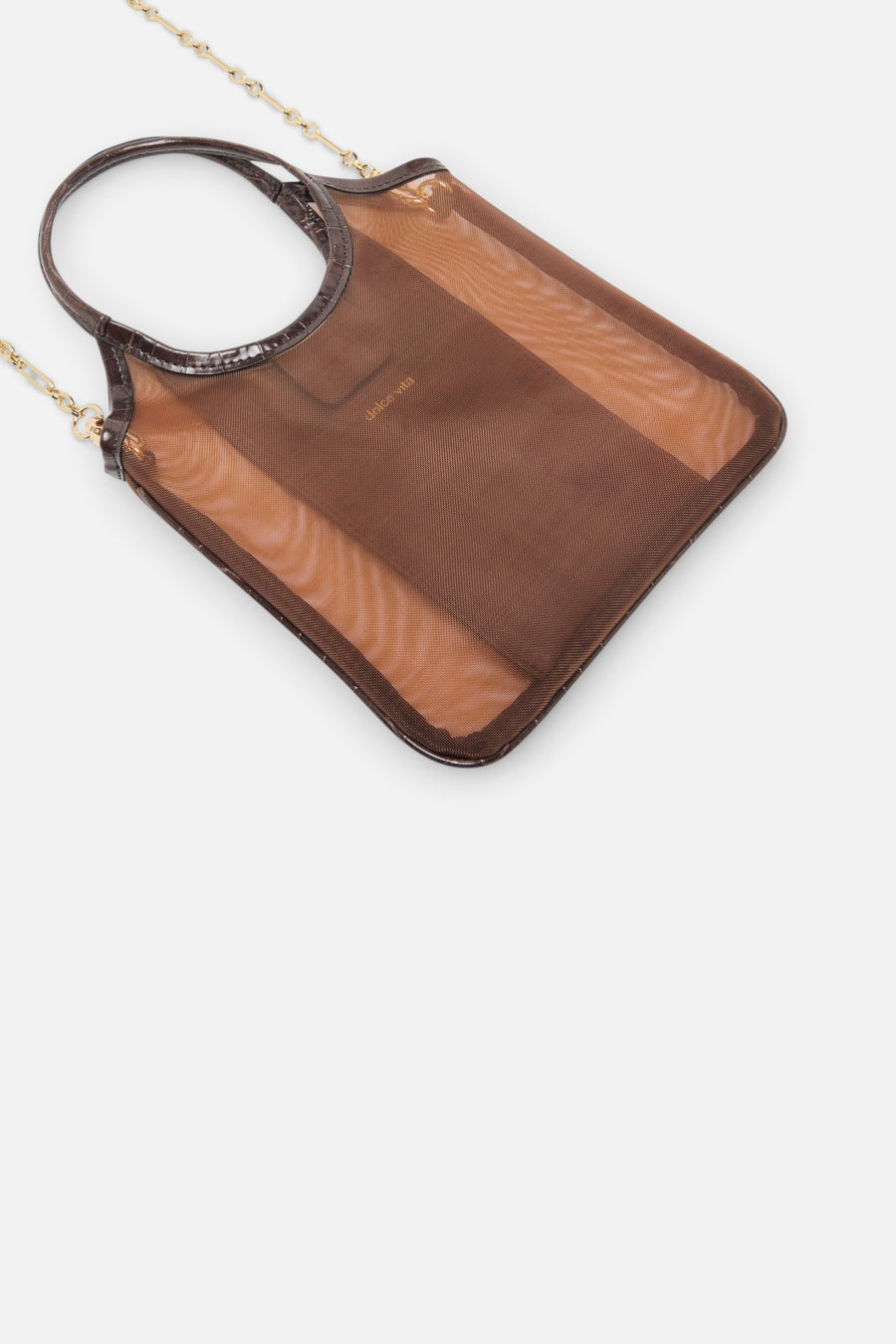 Dolce Vita Sylvene Crossbody in Chocolate Mesh – side view