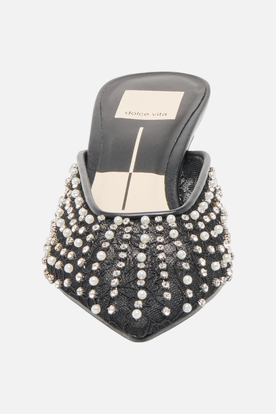 Dolce Vita Women's Cleo Onyx Mesh Pearl Heel – back view