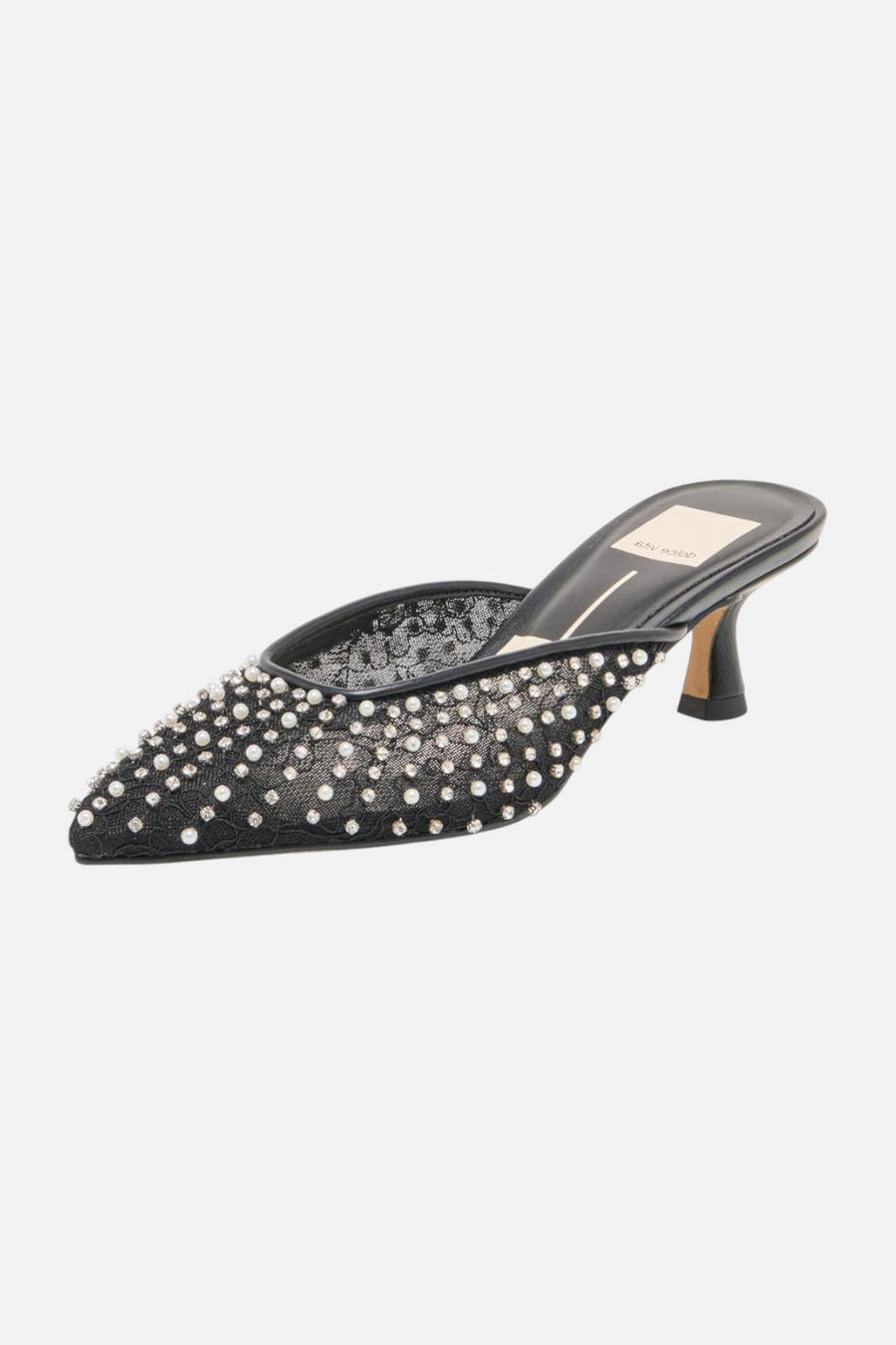 Dolce Vita Women's Cleo Onyx Mesh Pearl Heel – detail