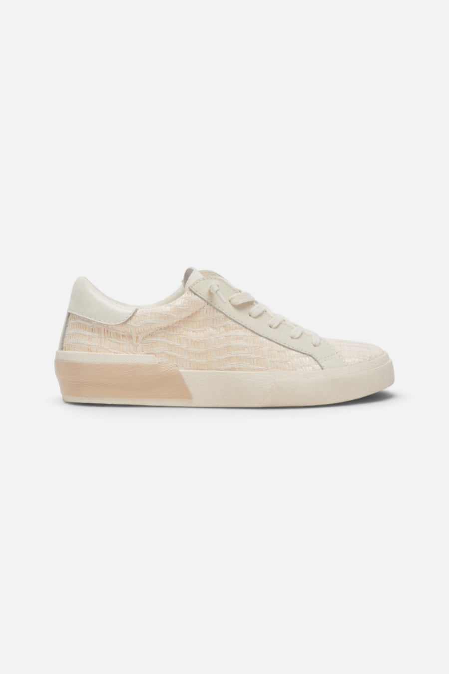 Dolce Vita Zina Sneakers in Bone Raffia – back view
