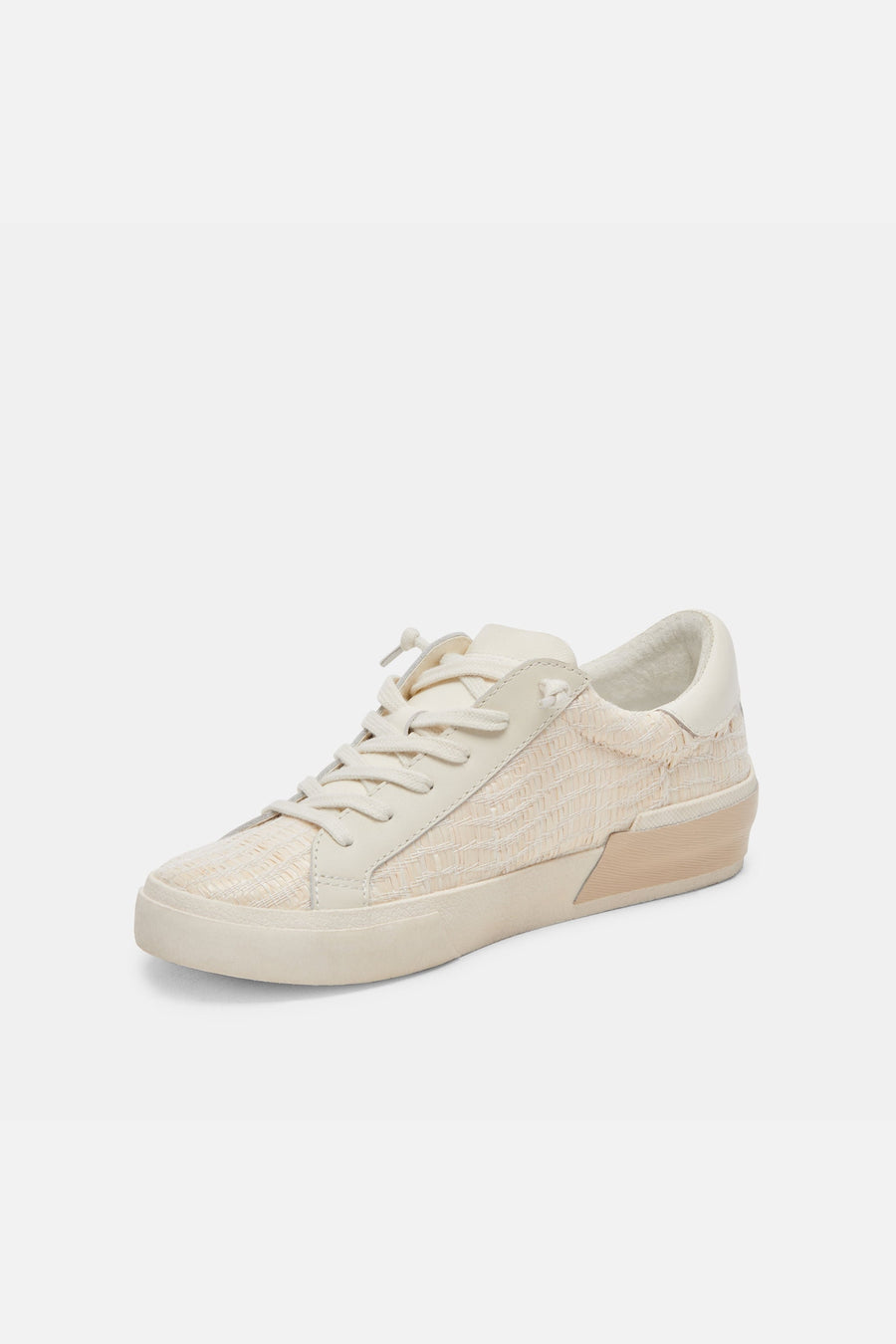 Dolce Vita Zina Sneakers in Bone Raffia – detail