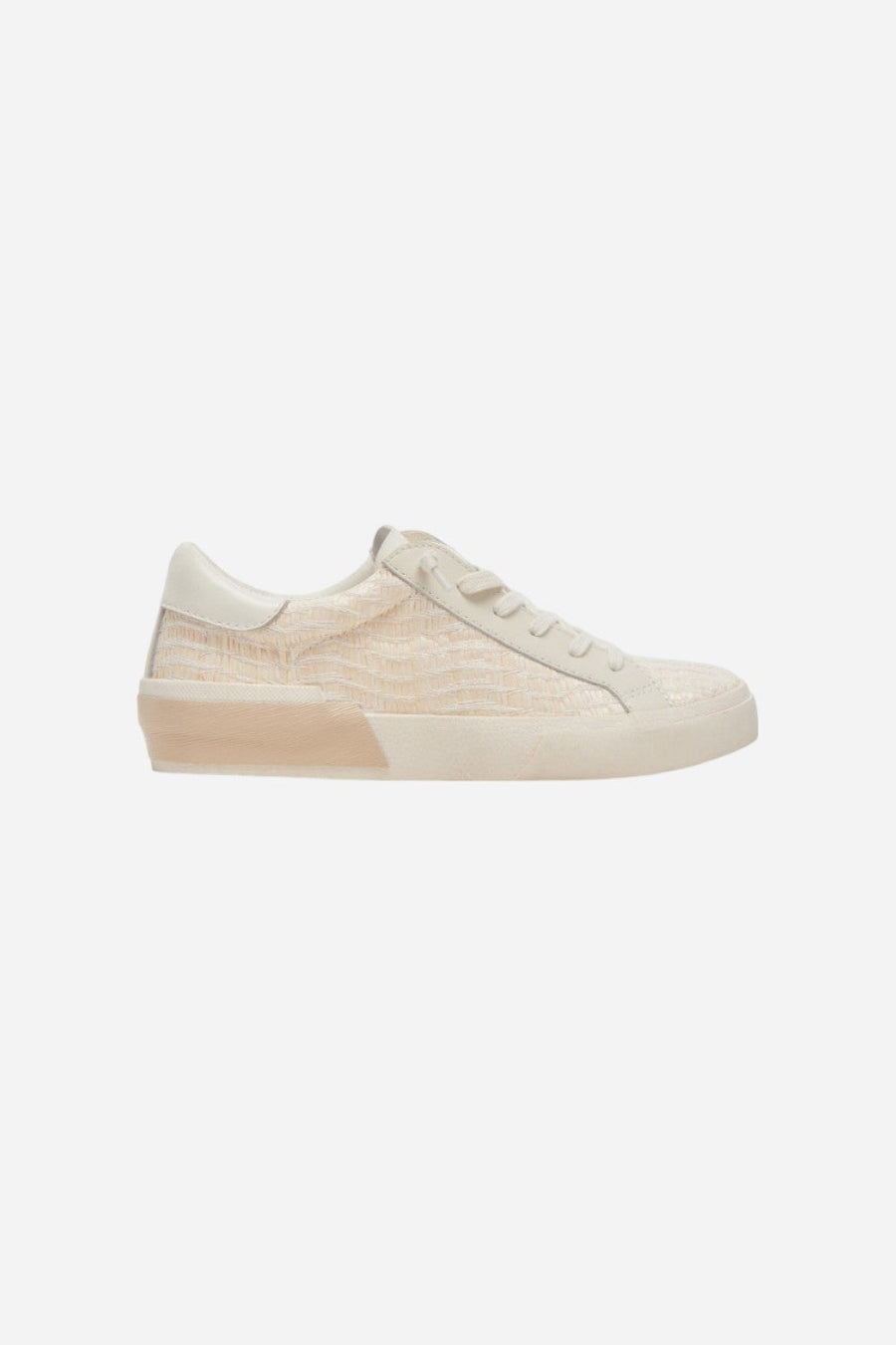 Dolce Vita Zina Sneakers in Bone Raffia – front view