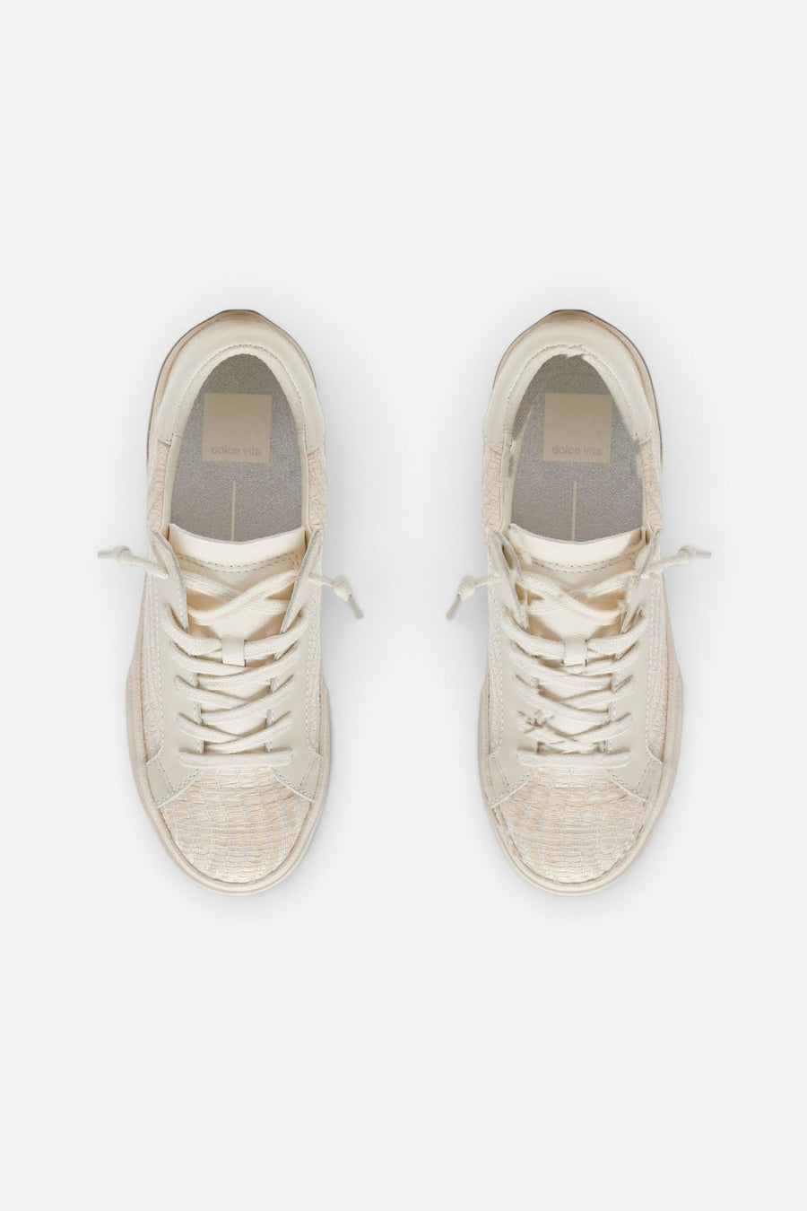 Dolce Vita Zina Sneakers in Bone Raffia – top view