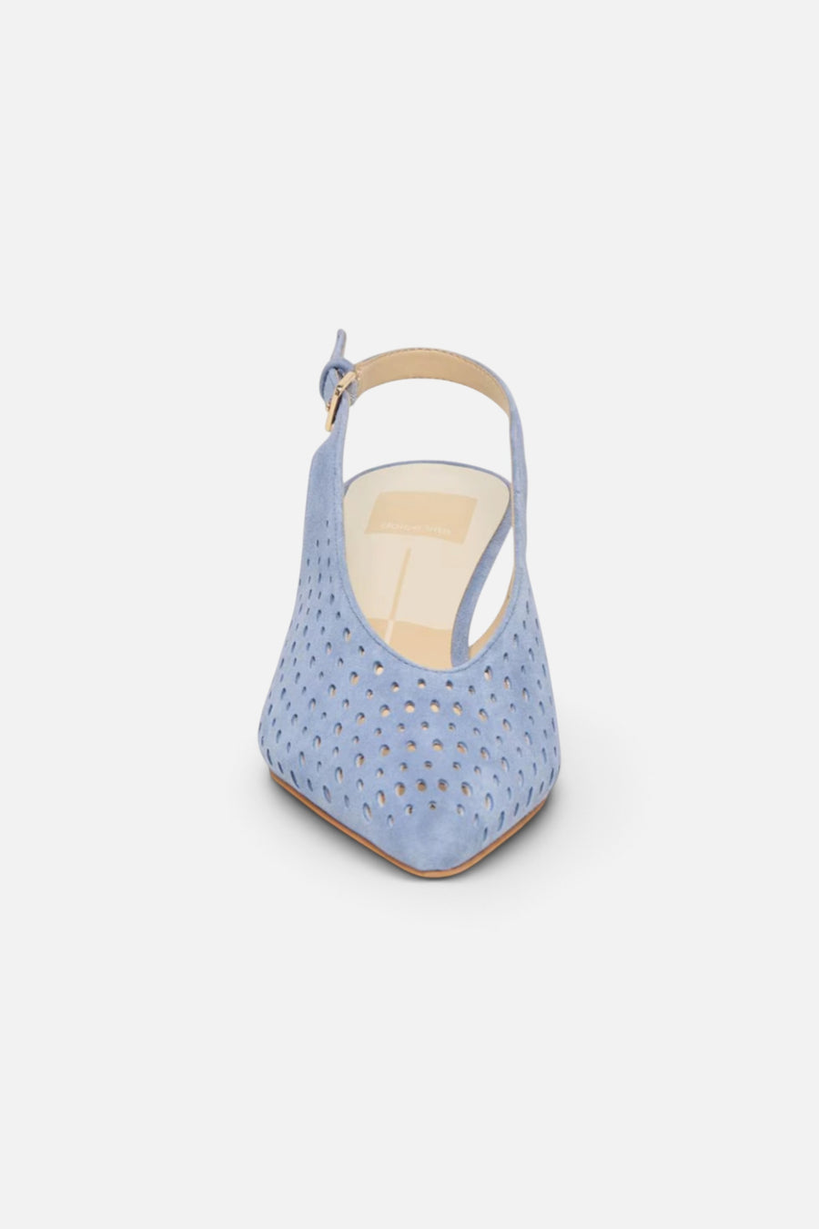 Dolced Vita Alenna Perforated Suede Kitten Heel Slingback Pumps in Periwinkle – front view