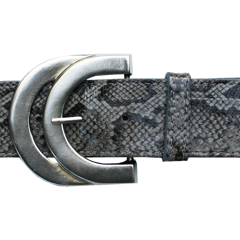 Double Half Circle Belt - Grey Snake – back view