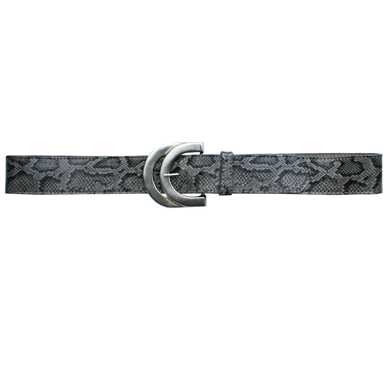 Double Half Circle Belt - Grey Snake – side view