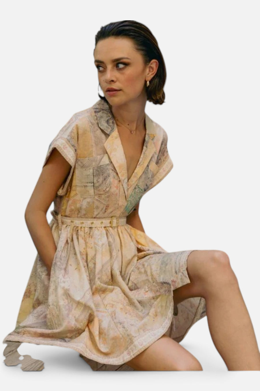 Dream Catcher Nicole Patchwork Print Dress – back view