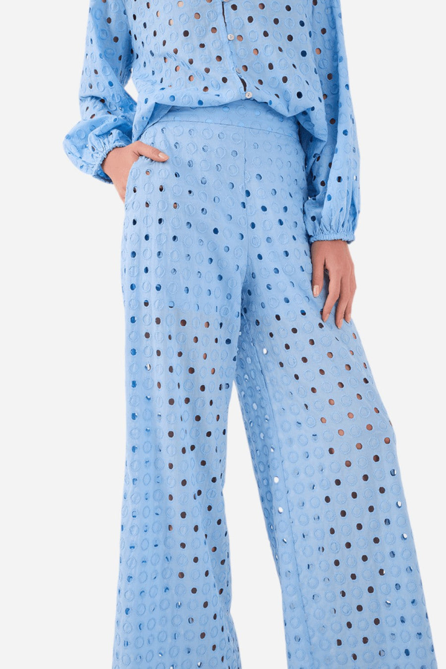 Dress To Laise Pants with Knife Pocket in Blue Horizon – back view