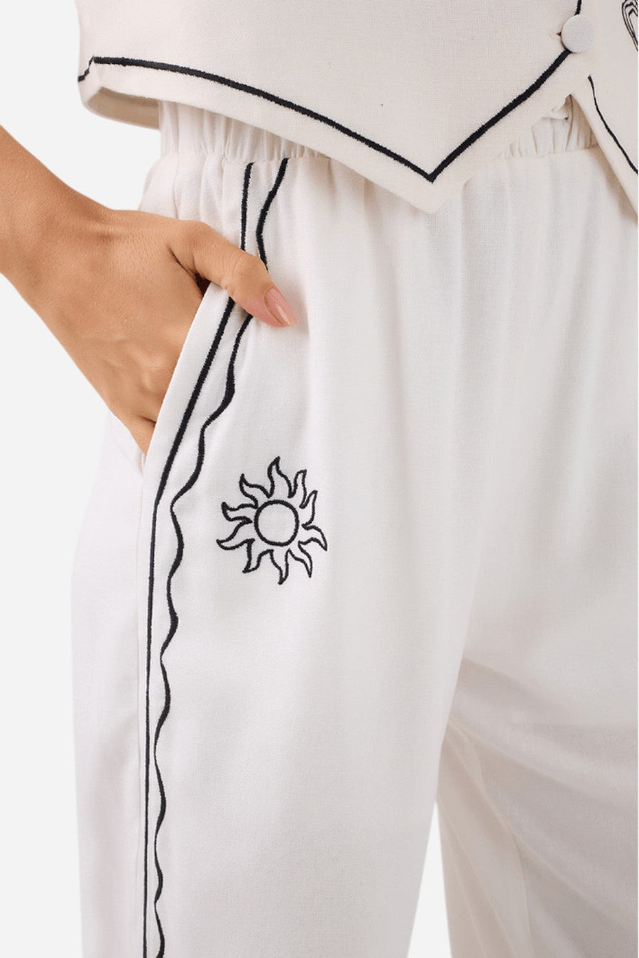 Dress To Lara Embroidered Trousers – back view