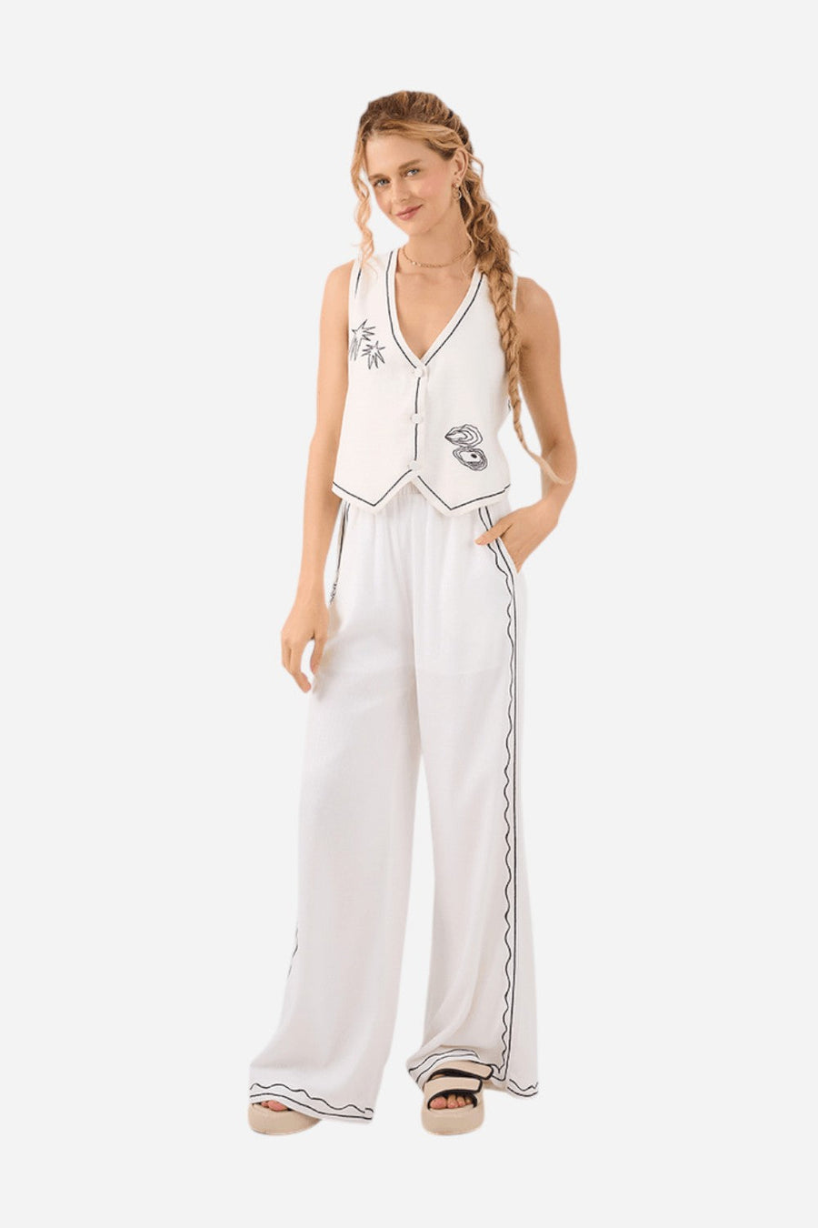 Dress To Lara Embroidered Trousers – detail