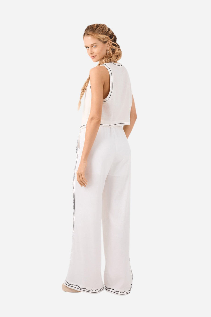 Dress To Lara Embroidered Trousers – flat lay
