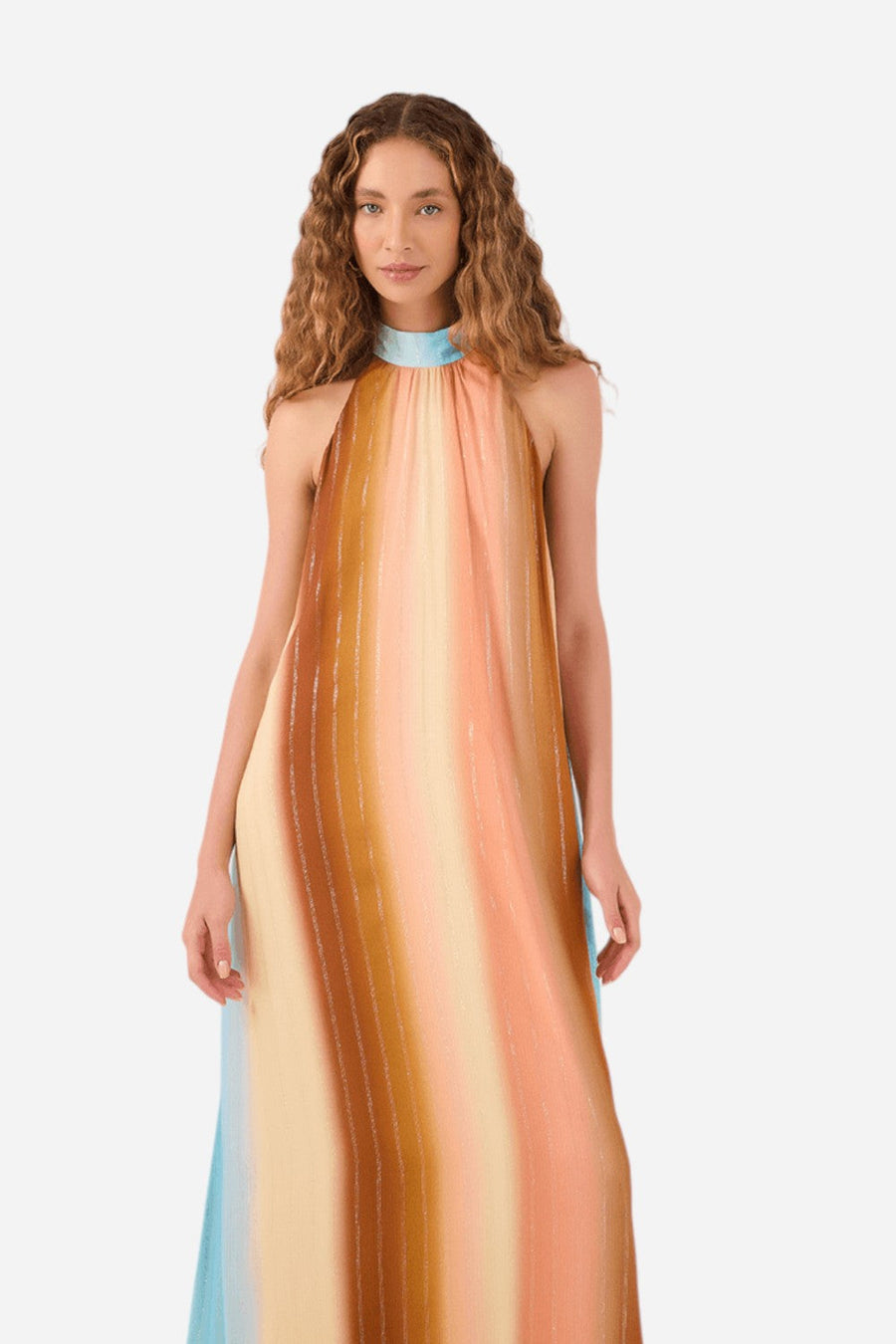 Dress To Recanto Lurex Print Cropped Dress in This Nook – side view