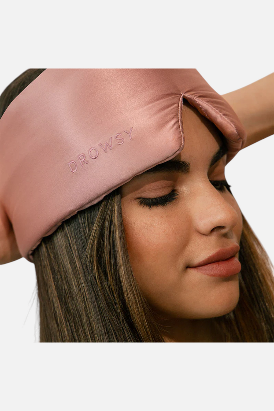 Drowsy Silk Eyelash-Protecting Sleep Mask in Damask Rose – alternate