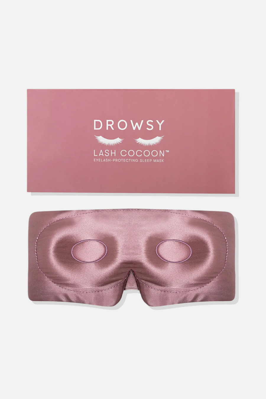 Drowsy Silk Eyelash-Protecting Sleep Mask in Damask Rose – back view