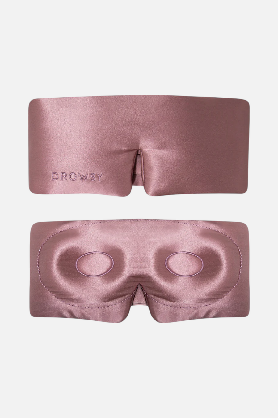 Drowsy Silk Eyelash-Protecting Sleep Mask in Damask Rose – front view