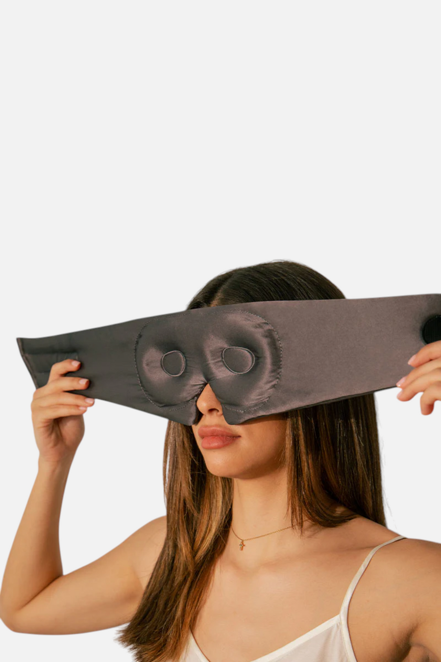 Drowsy Silk Eyelash-Protecting Sleep Mask in Moonlight Shadow – side view