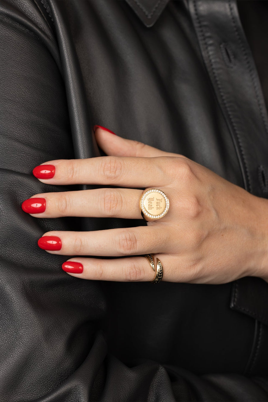 Dru Fine Jewelry Black Diamond Claw Ring – on model