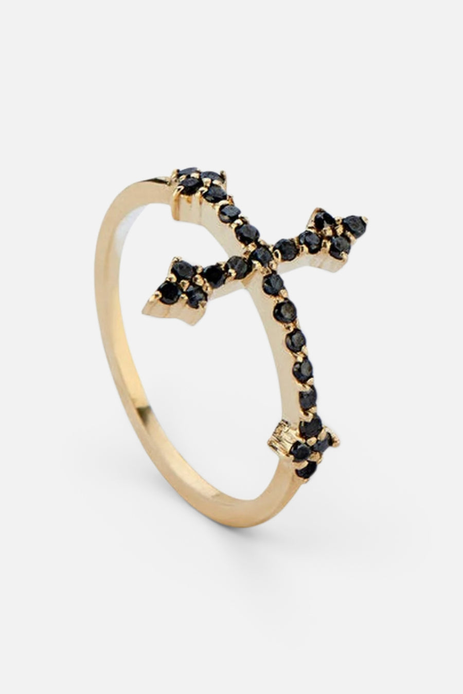 Dru Fine Jewelry Black Diamond Cross Your Fingers Ring – back view