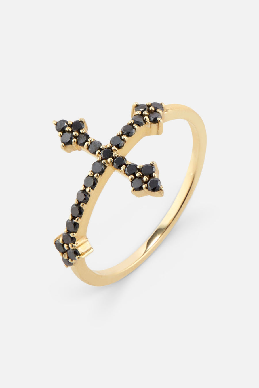 Dru Fine Jewelry Black Diamond Cross Your Fingers Ring – front view