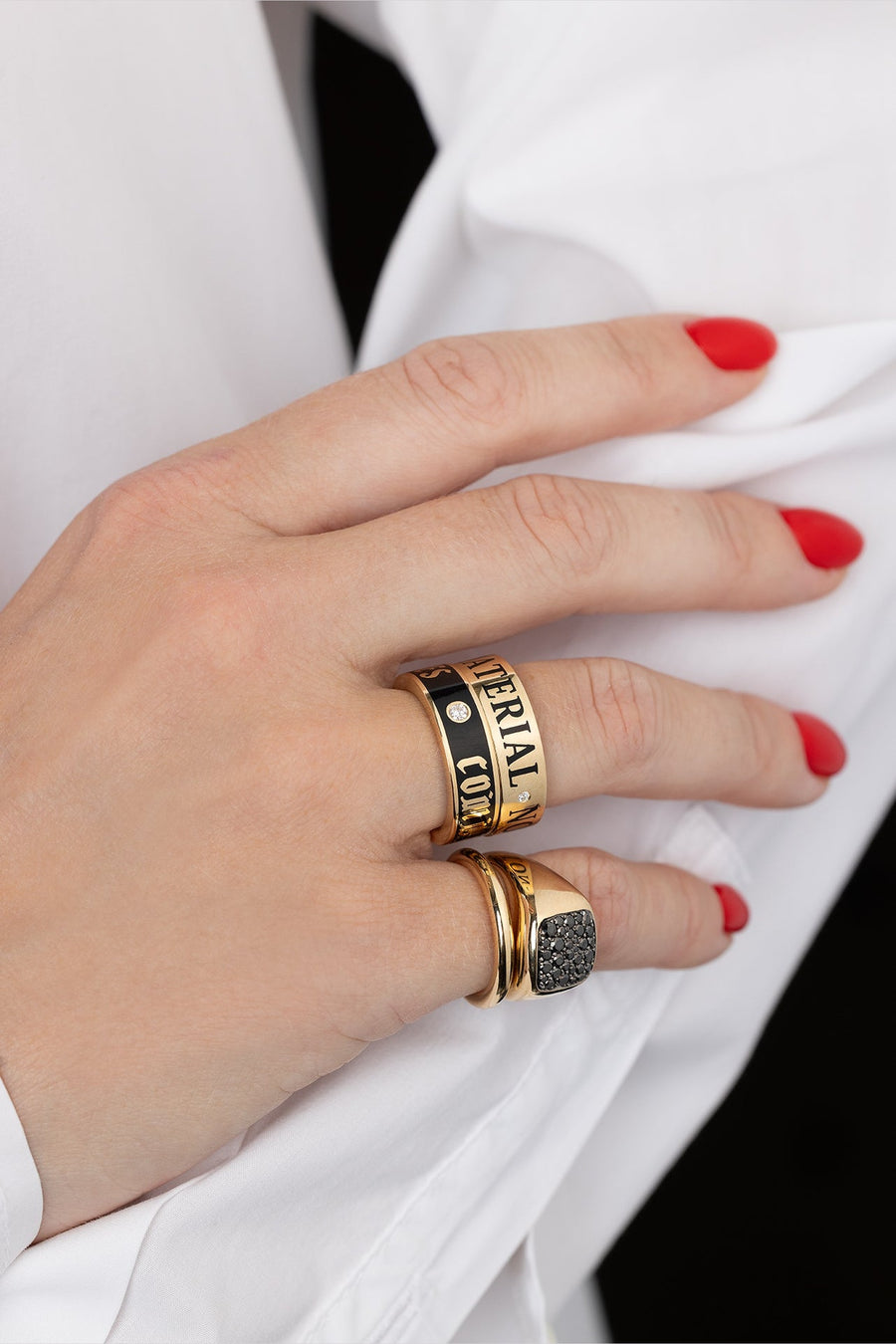 Dru Fine Jewelry Commitment Issues Band – on model
