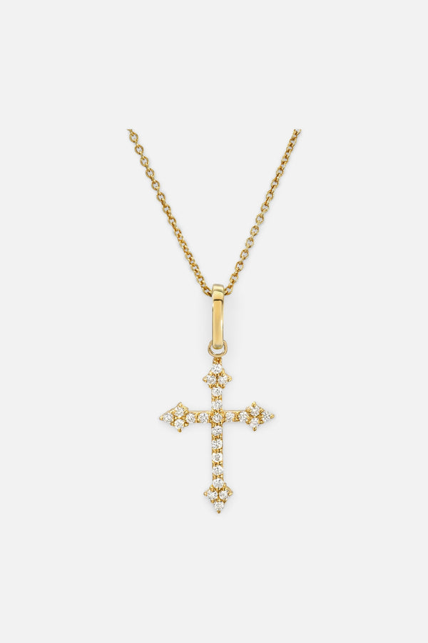 Dru Fine Jewelry Diamond Baby Gothic Cross Pendant