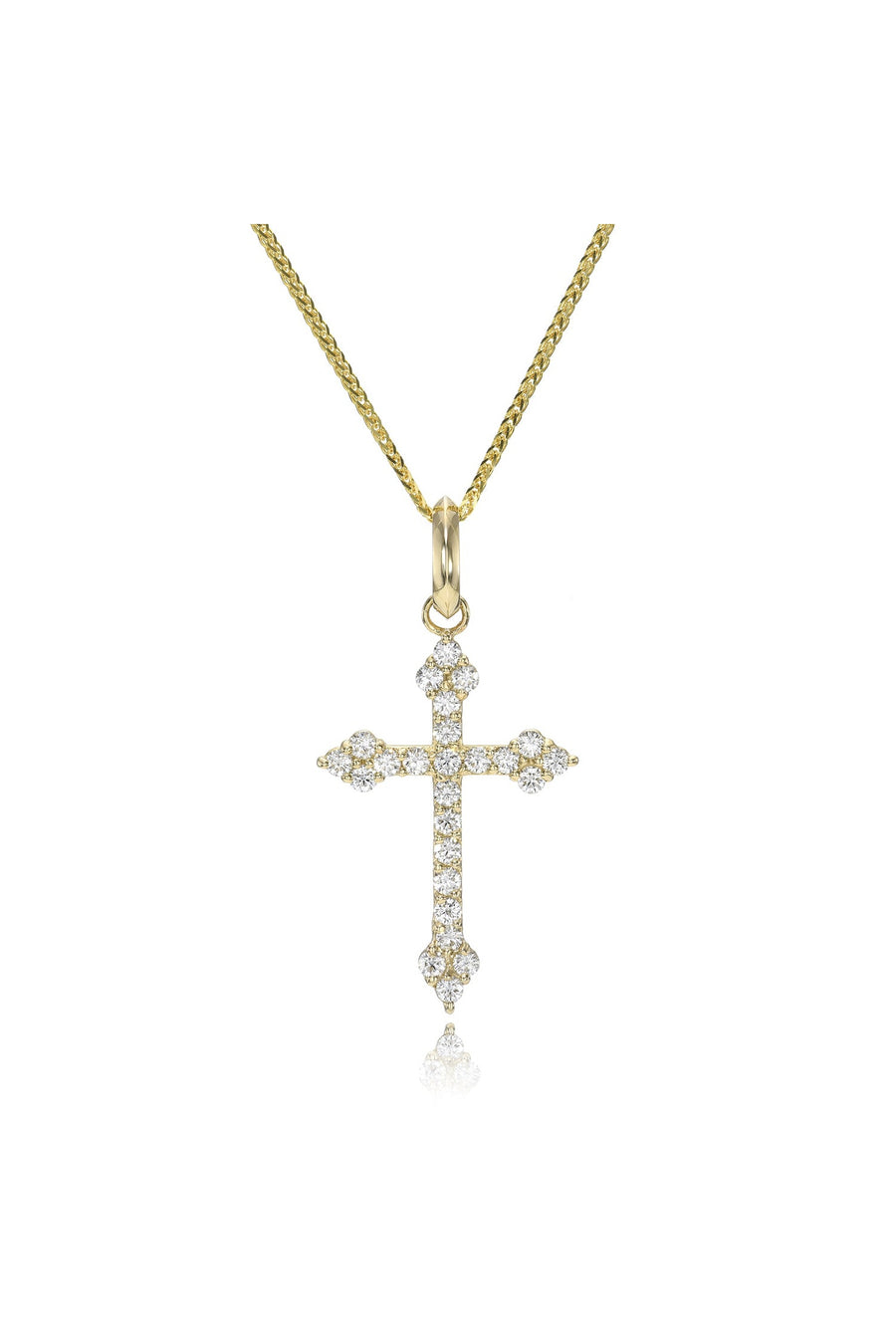 Dru Fine Jewelry Large Diamond Gothic Cross Pendant – front view