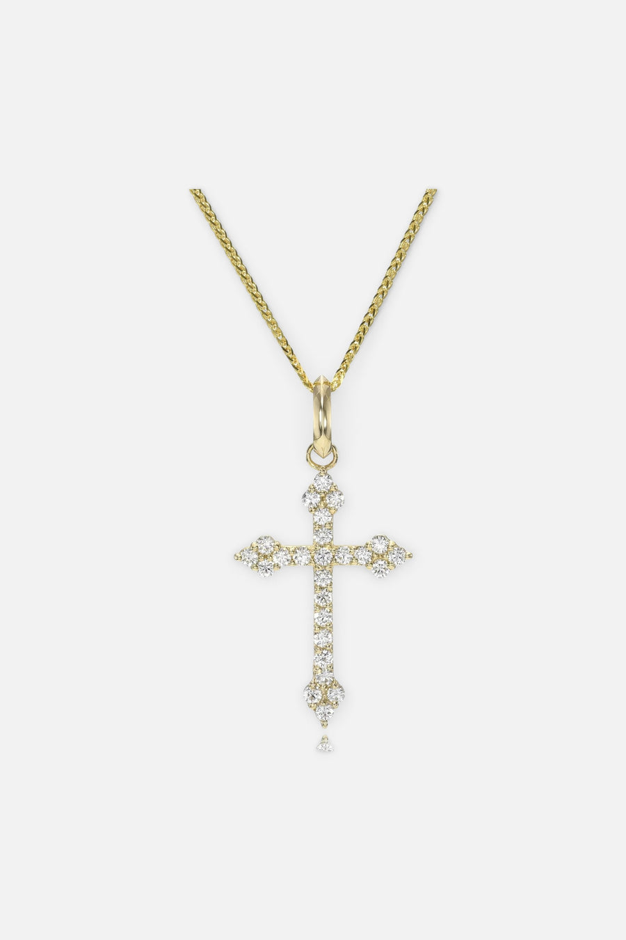 Dru Fine Jewelry Large Diamond Gothic Cross Pendant – front view
