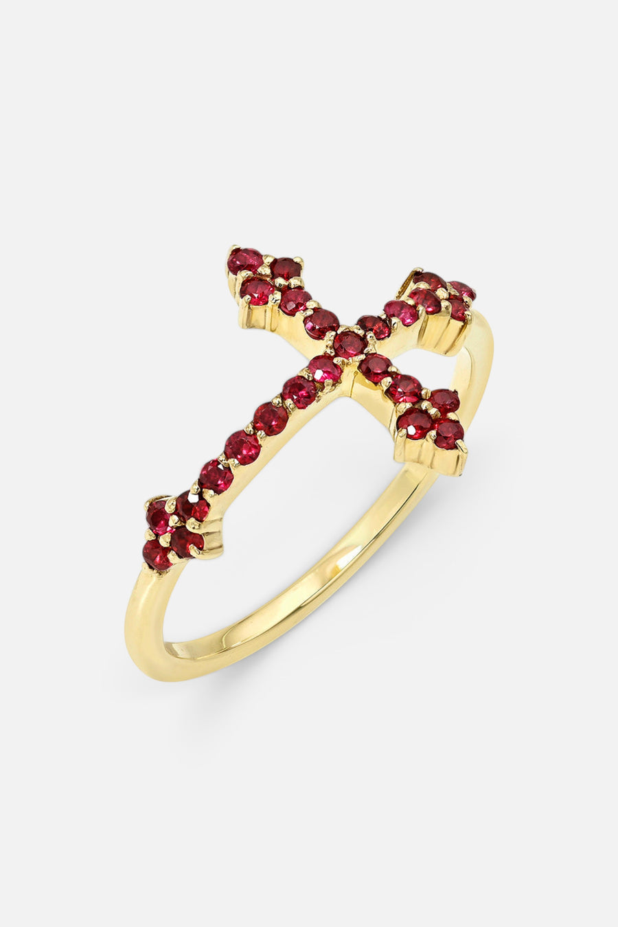 Dru Fine Jewelry Ruby Cross Your Fingers Ring – front view