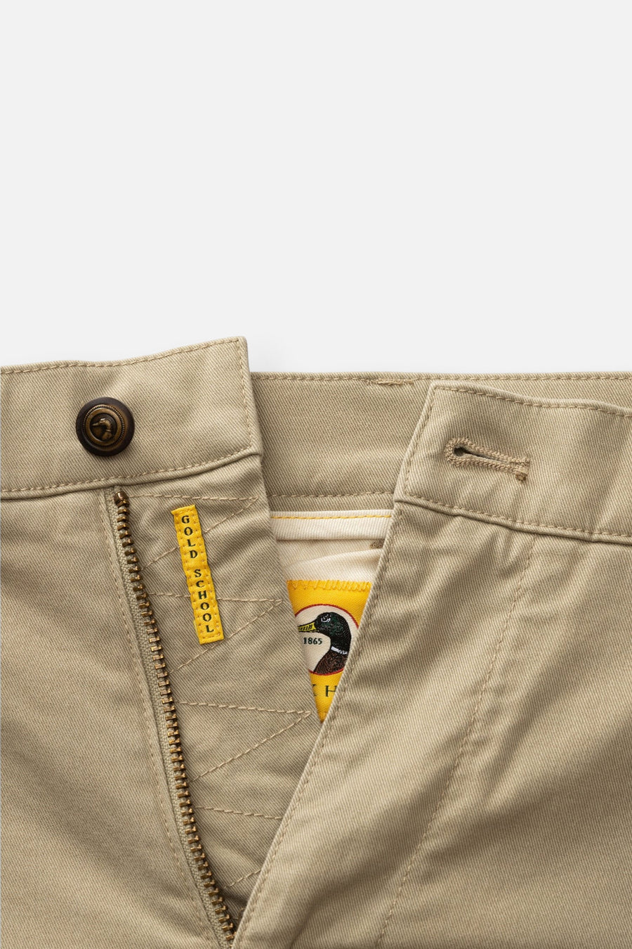 Duck Head Classic Fit Gold School Chino in Khaki – detail