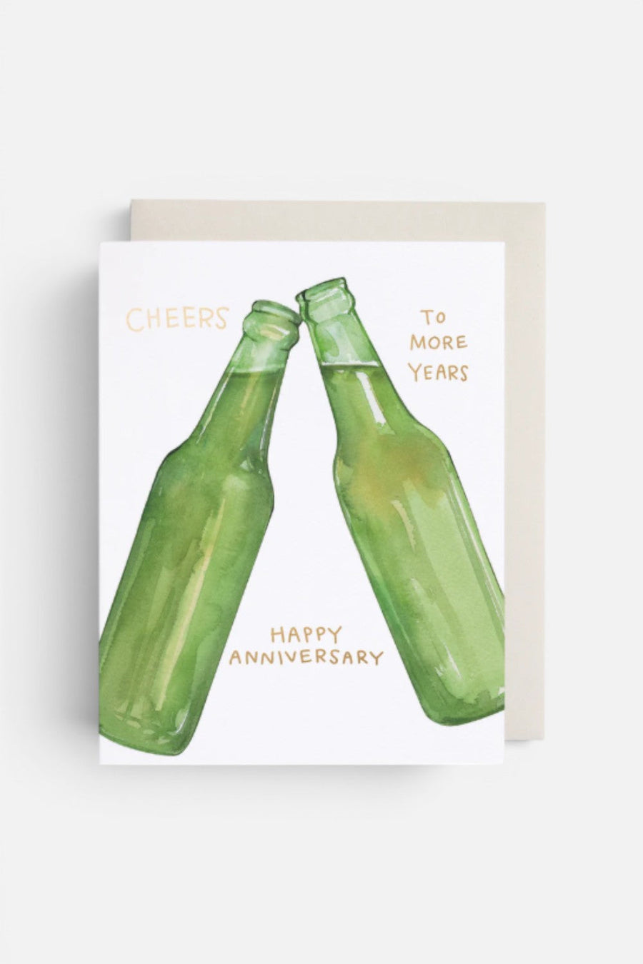 E. Frances Beer Cheers Anniversary Greeting Card – front view