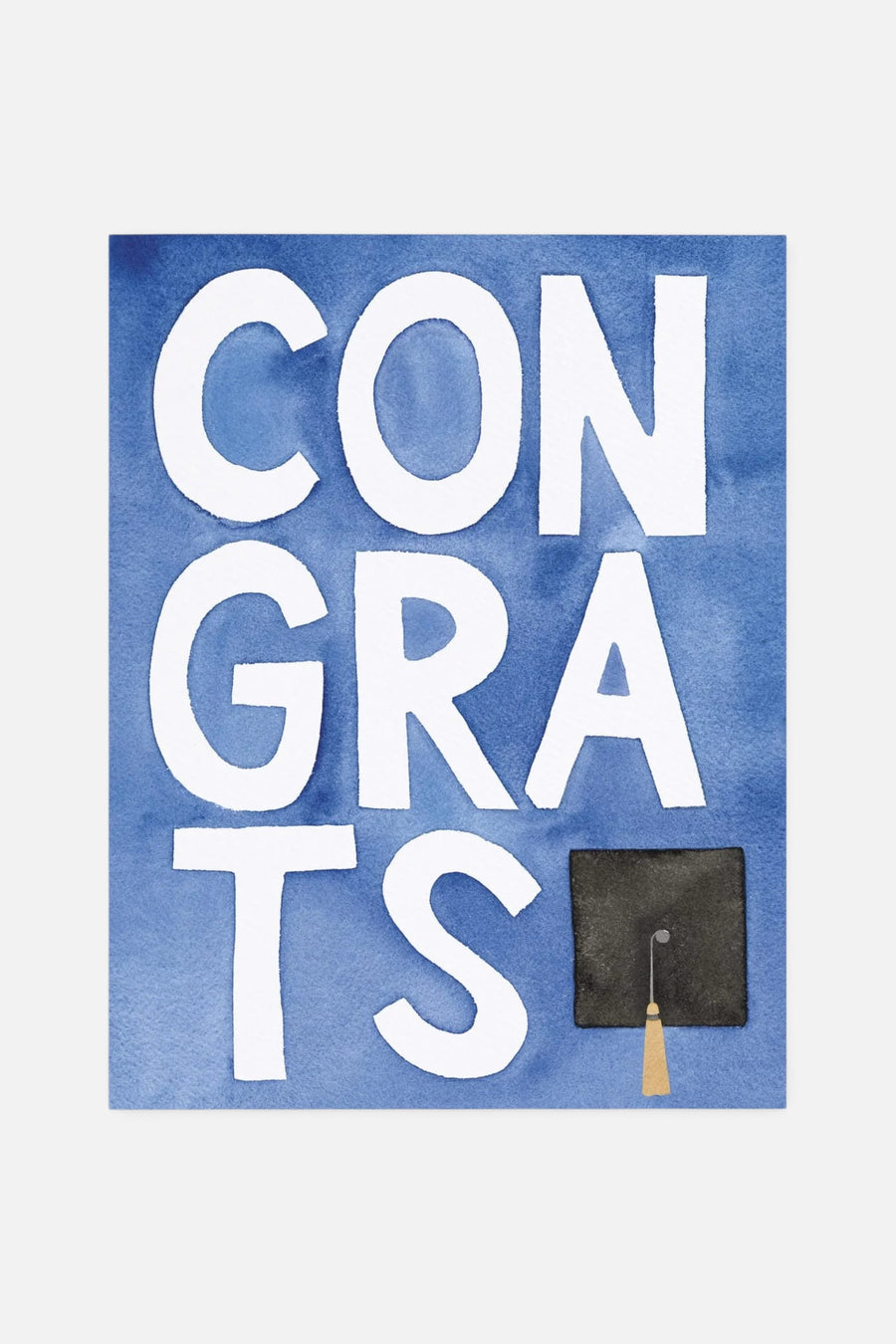 E. Frances Blue Congrats Grad Greeting Card – front view