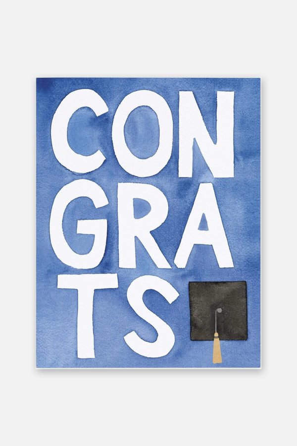 E. Frances Blue Congrats Grad Greeting Card