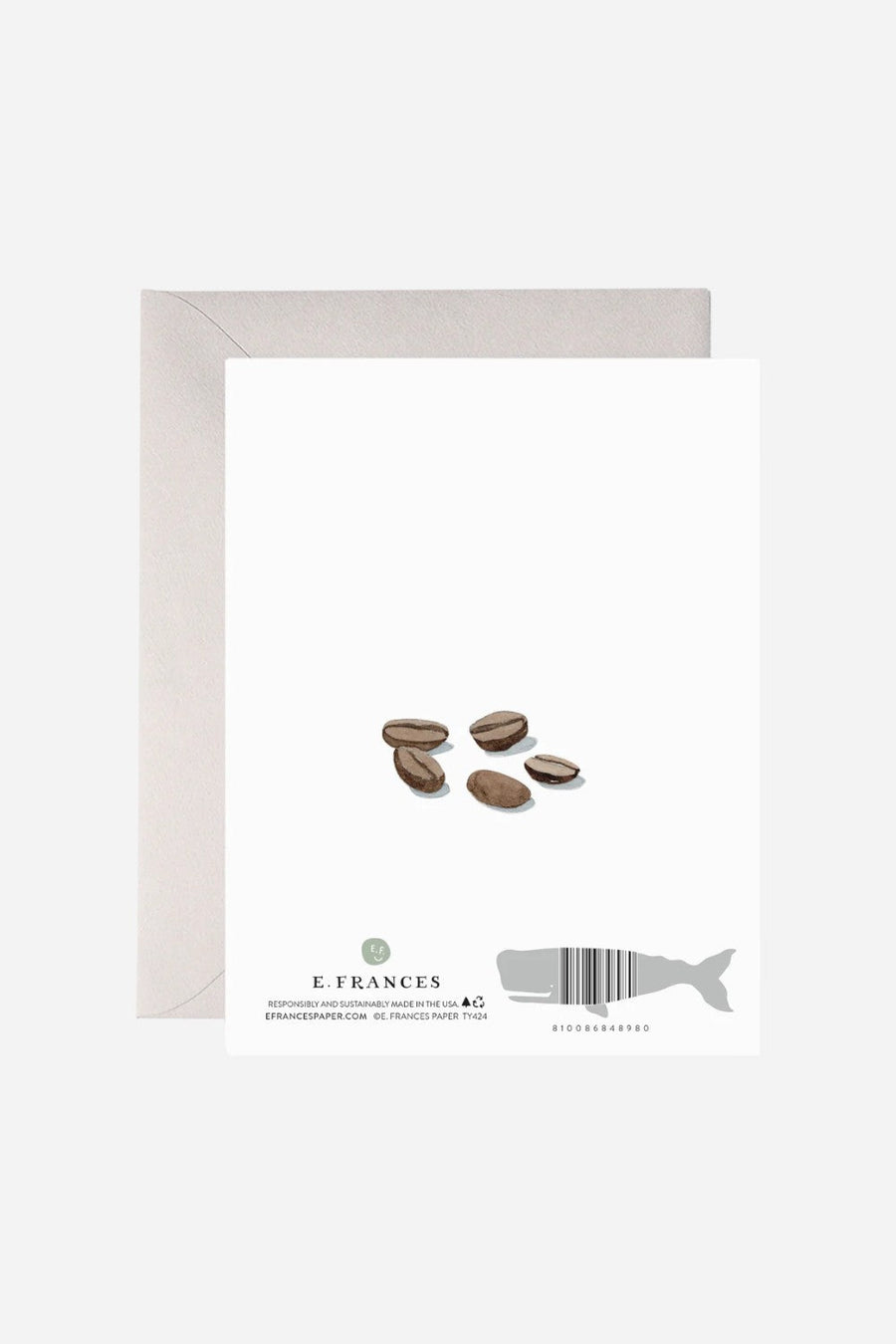E. Frances Espresso Thanks Greeting Card – back view