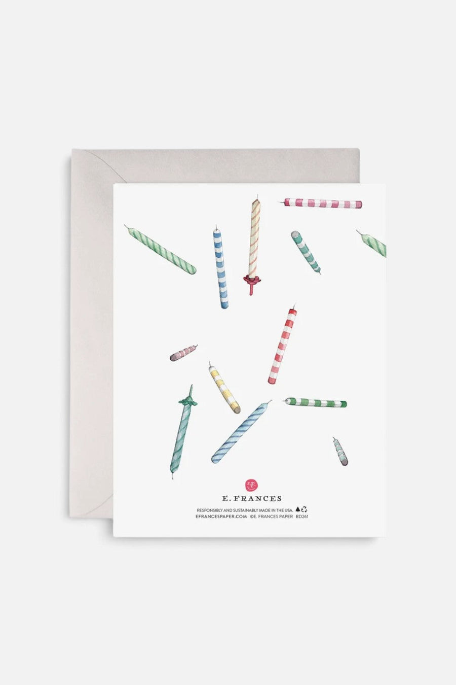 E. Frances Not Counting Candles Birthday Card – back view