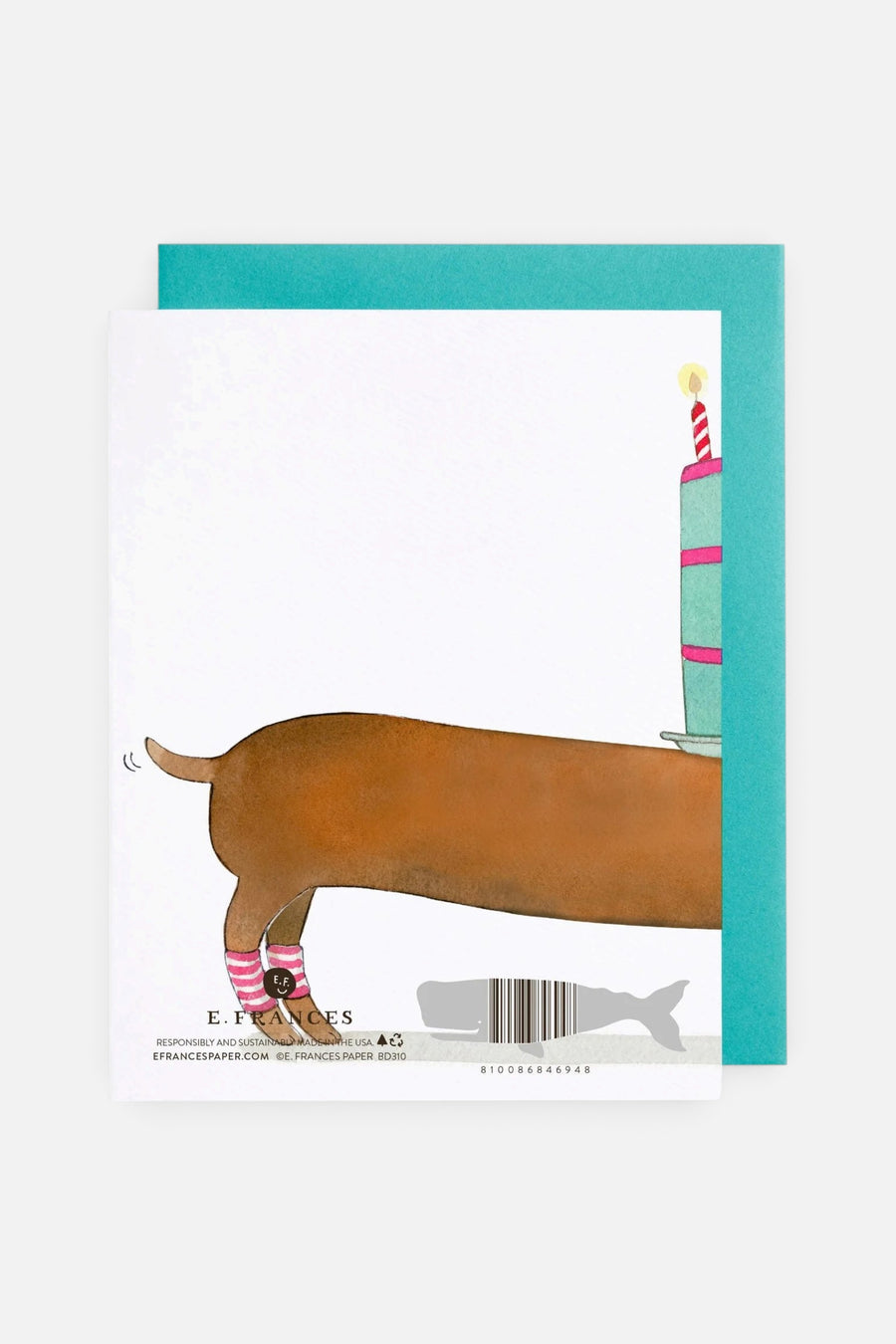 E. Frances Slinky Dog Birthday Greeting Card – back view